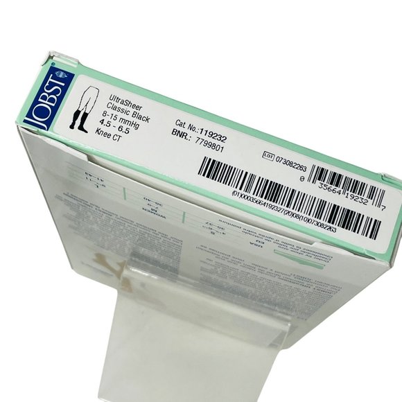 Jobst UltraSheer Knee High Compression Stockings 8-15 MmHg Black Women Size S - Picture 4 of 6